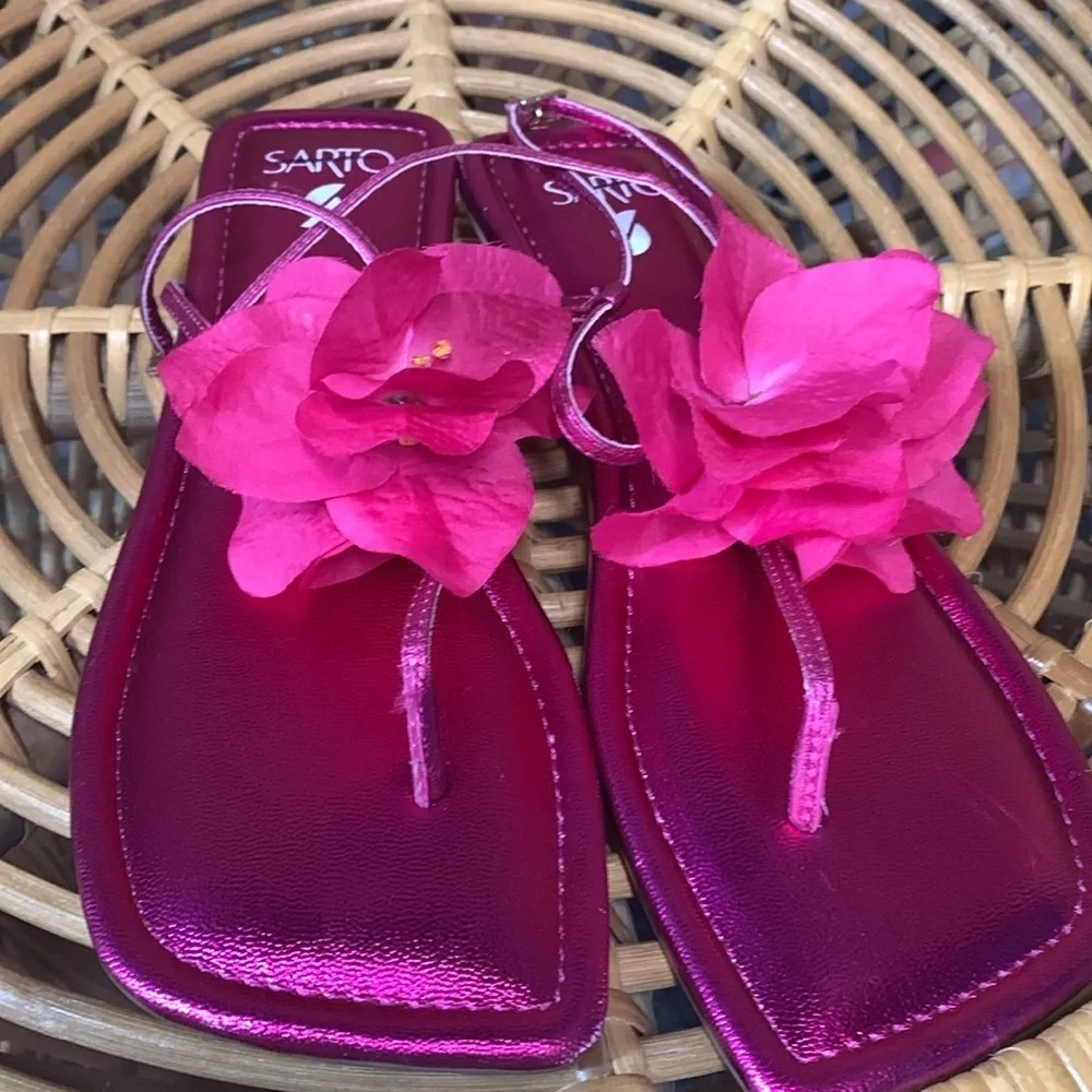 Anthropologie Franco Sarto Capri Flora sandals size 8.5 in fuchsia new